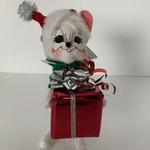 NWT Silver Sparkle Gift Mouse 2013 Annalee Mobilitee 6" Figure Christmas